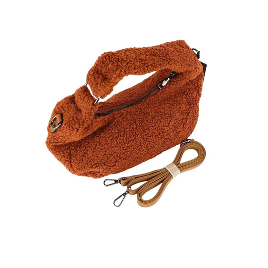 Hobo Bag Faux Sheepskin - MS-1669 - Stile Donna Bags