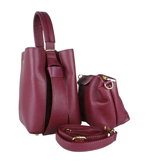 Italian Leather Bucket Bag MS-3265 - Stile Donna Bags