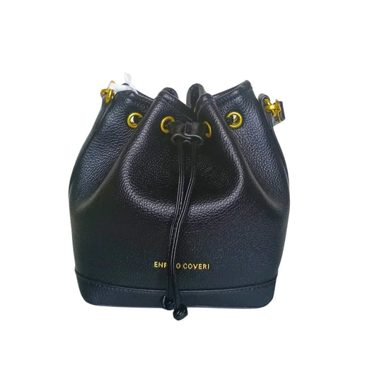 Leather Bucket Bag in Bright Pink and Black - MS-3271 - Stile Donna Bags