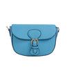 Leather crossbody bag with gold-tone buckle MS-2818 - Stile Donna Bags