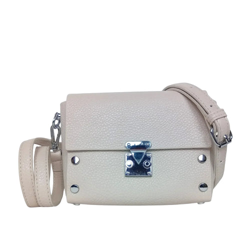 Leather Crossbody Clutch with Silver-Tone Hardware MS-1907 - Stile Donna Bags
