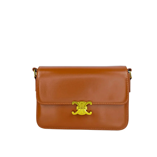 Leather Flap Bag with Gold Hardware - MS-8899 - Stile Donna Bags