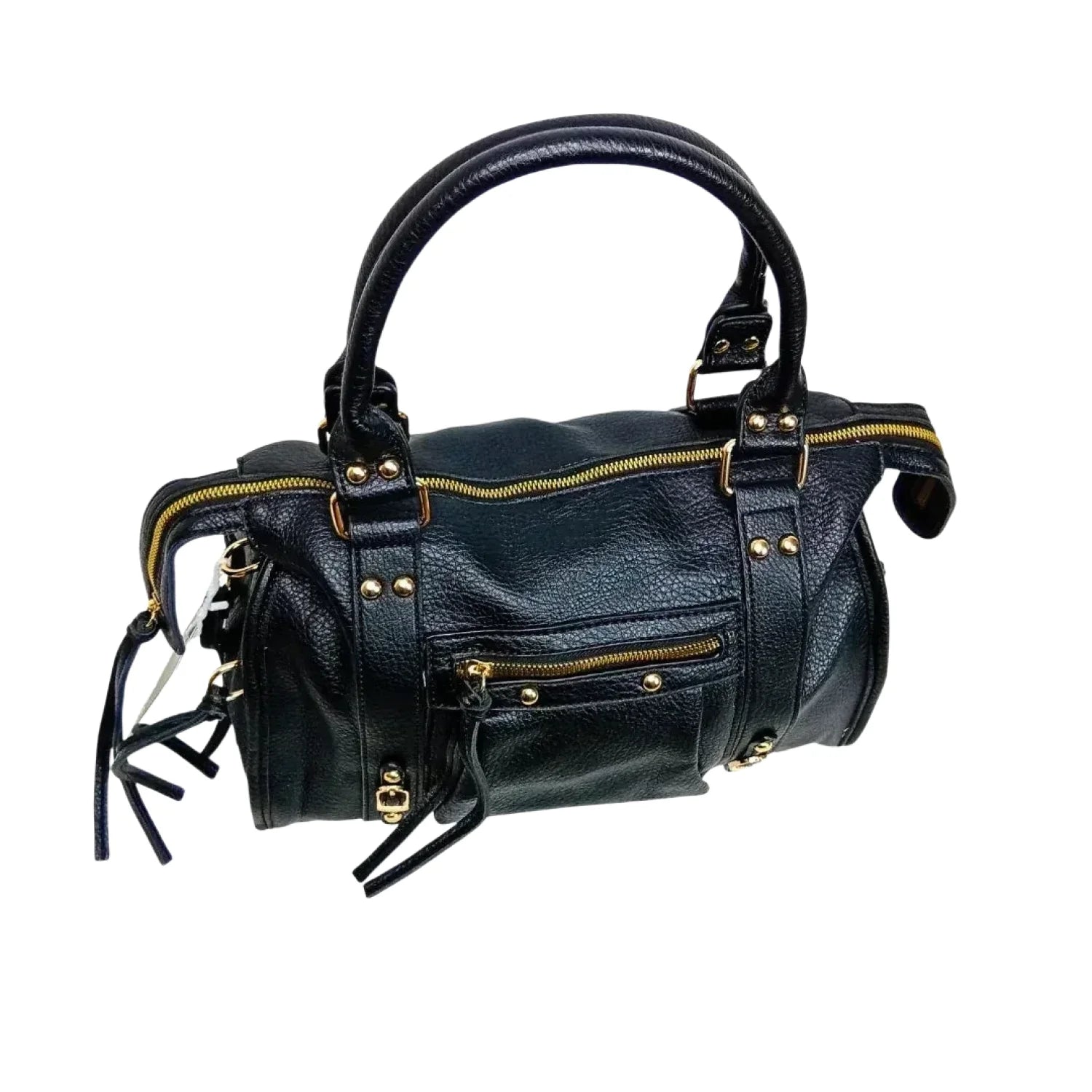 Leather handbag with gold-toned hardware MS-2202 - Stile Donna Bags