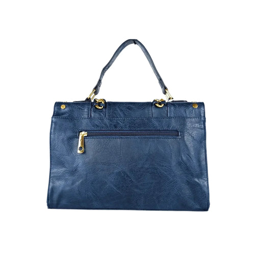 Leather handbag with metallic design - MS-5442 - Stile Donna Bags