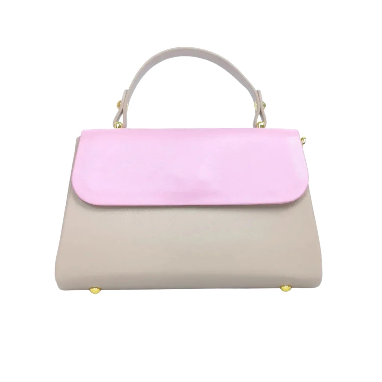 Mini Crossbody Bag with Top Handle and Gold Lock - Stile Donna Bags