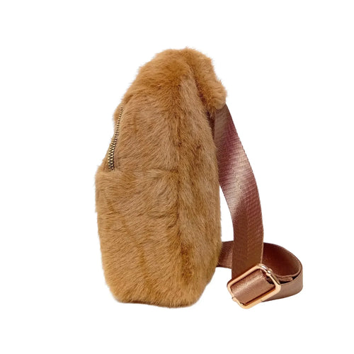 Mini faux fur crossbody bag - Stile Donna Bags