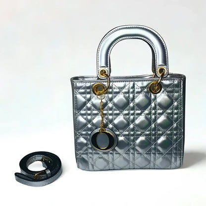 Mini Handbag Argento con Eleganza Dior - borsa imbottita argento