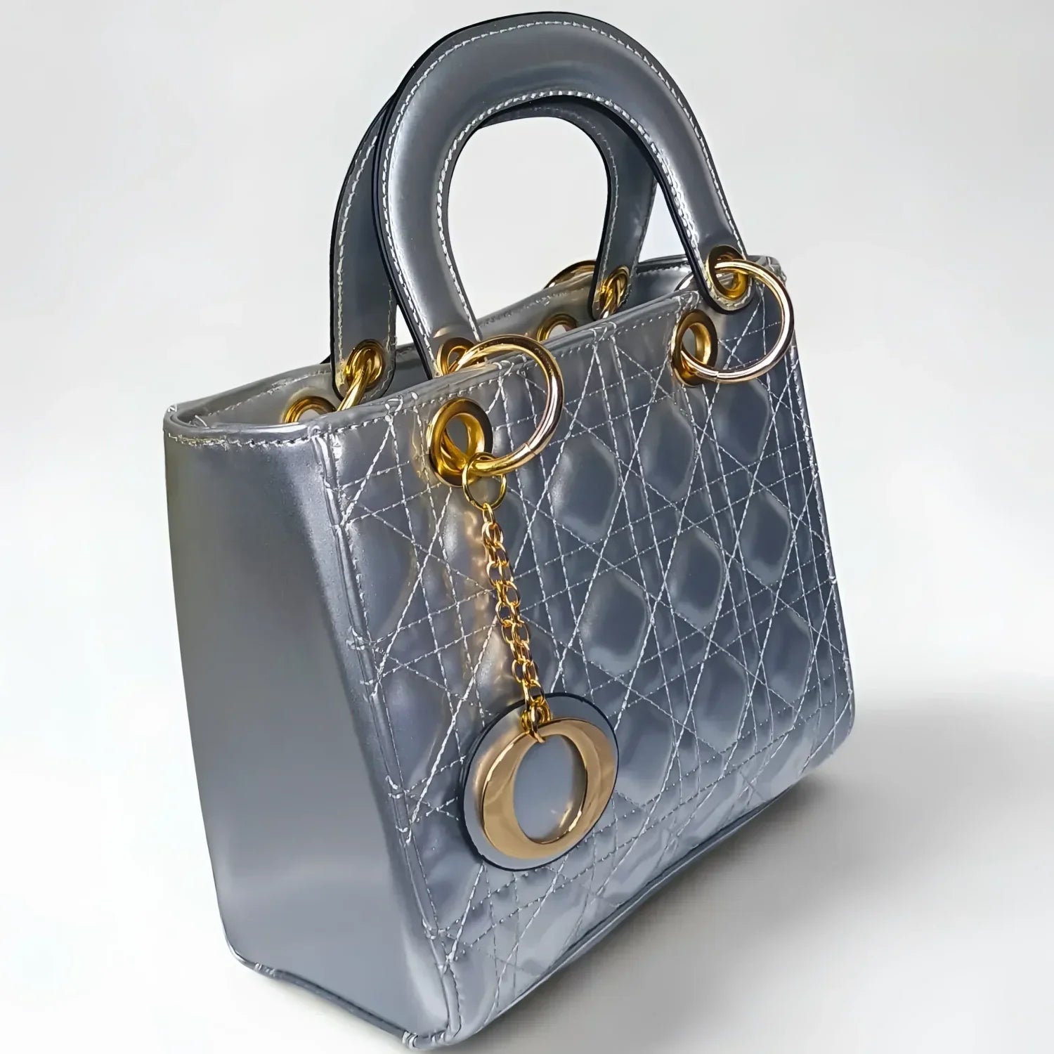 Mini Handbag Argento con Eleganza Dior - borsa imbottita argento