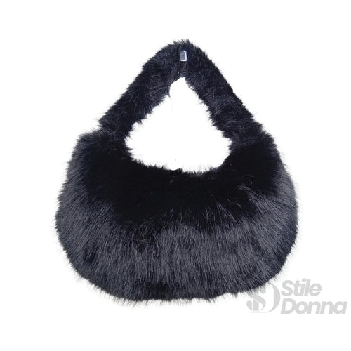 Mini hobo in pelliccia sintetica - borsa finta