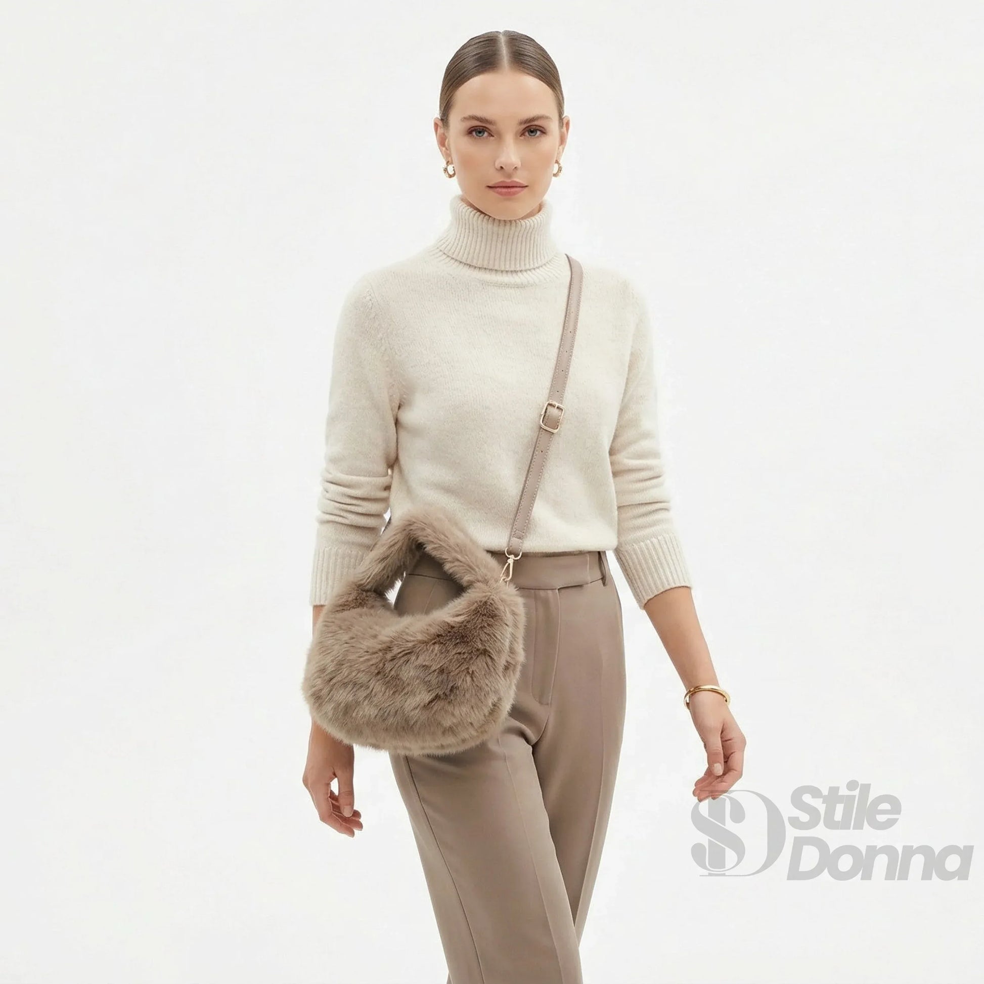 Mini hobo in pelliccia sintetica - borsa finta