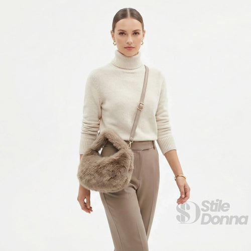 Mini hobo in pelliccia sintetica - borsa finta