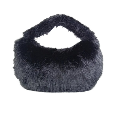 Mini hobo in pelliccia sintetica - borsa morbido pelo