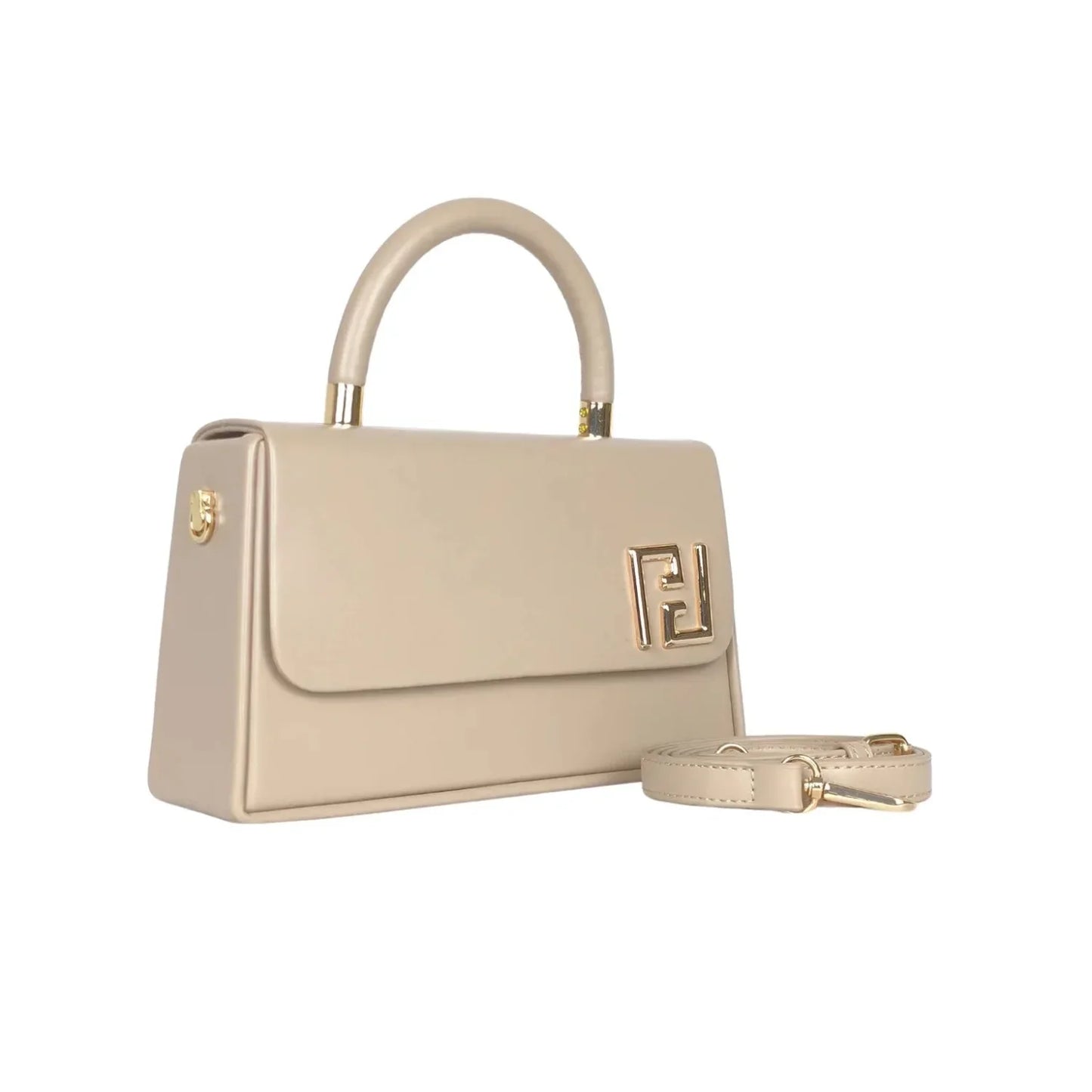 Mini Satchel con Top Handle Effortlessly Elegant Fendi - borsa pelle beige