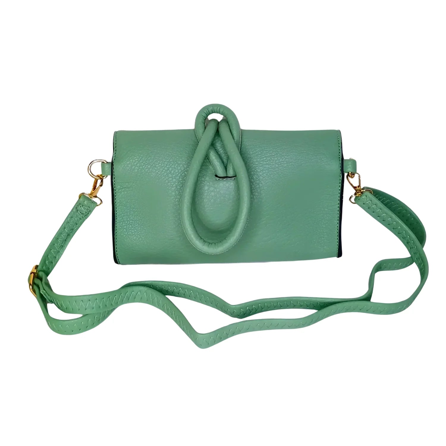 Mint Green Leather Clutch Bag - MS-9642 - Stile Donna Bags