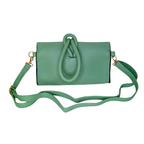 Mint Green Leather Clutch Bag - MS-9642 - Stile Donna Bags