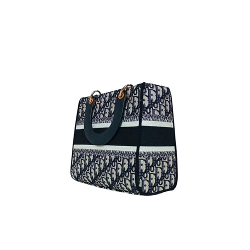 Navy and White Large Capacity Satchel Bag MS-2290 - Stile Donna Bags