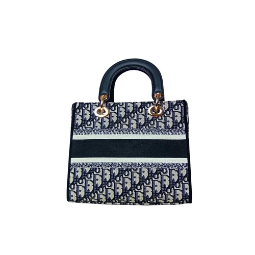 Navy and White Large Capacity Satchel Bag MS-2290 - Stile Donna Bags