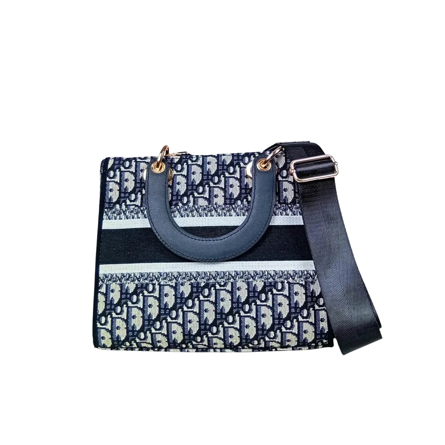 Navy and White Large Capacity Satchel Bag MS-2290 - Stile Donna Bags