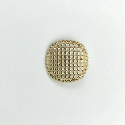 Orecchini a Bottone Tondi con Texture Dorata - bottone metallico circolare