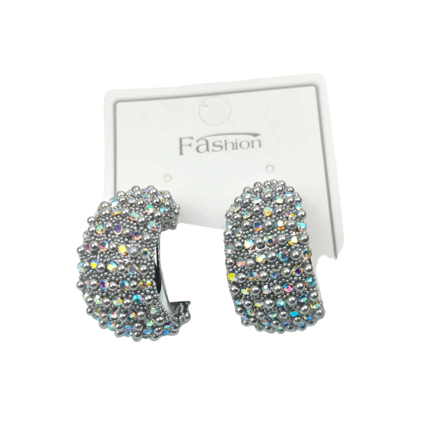 Orecchini a Cerchio Argentati con Cristalli per Everyday Style - orecchini cerchio d’argento