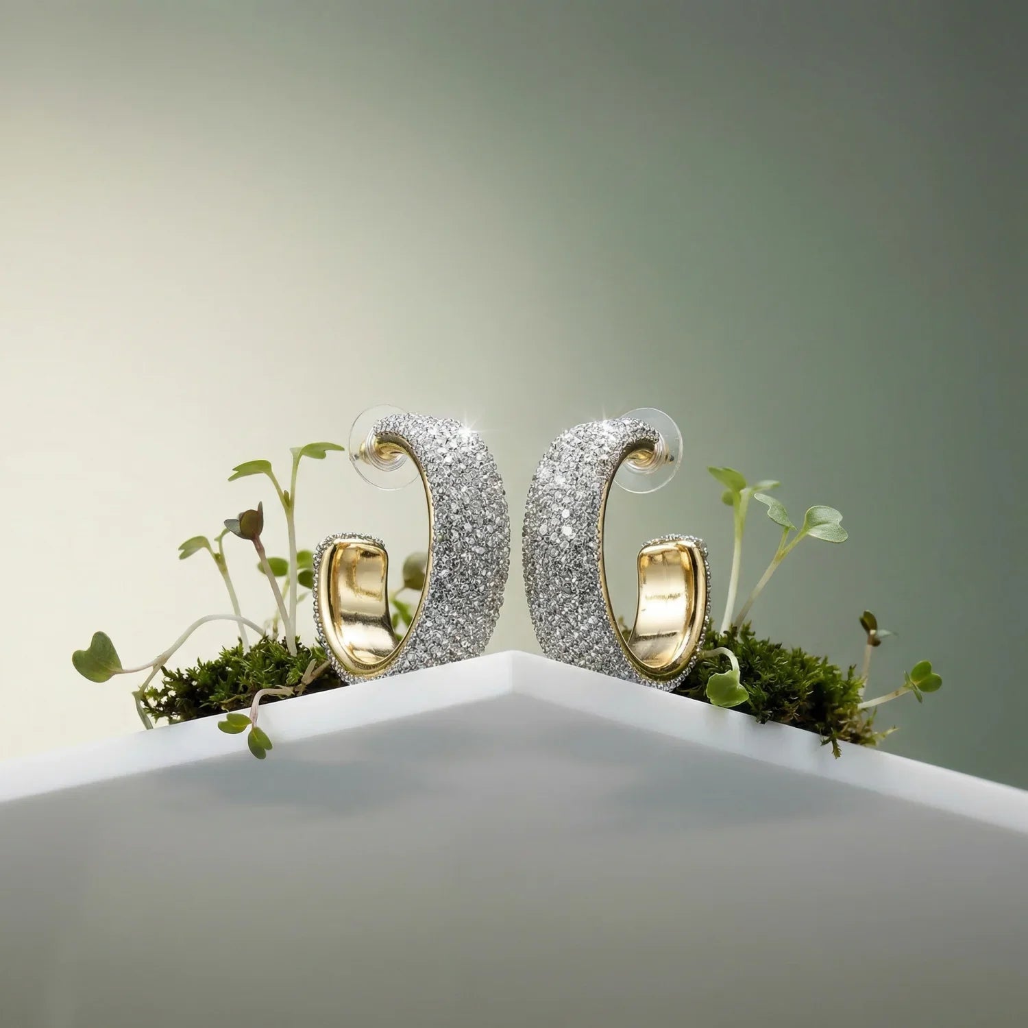 Orecchini a Cerchio con Strass Scintillanti - orecchini cerchio tonalità