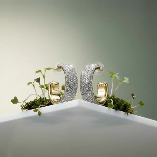 Orecchini a Cerchio con Strass Scintillanti - orecchini cerchio tonalità