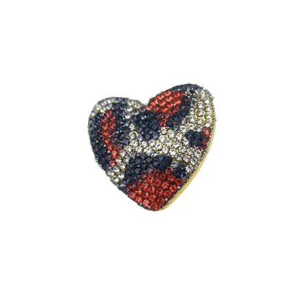 Orecchini a Cuore con Motivo di Cristalli - fermacravatta forma cuore