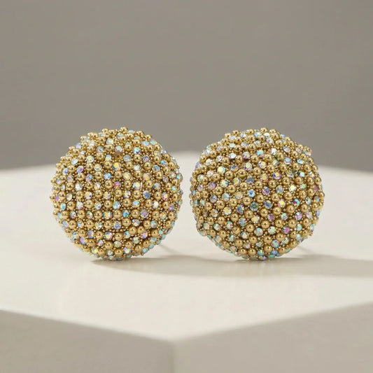 Orecchini a Lobo Cupola con Cristalli Scintillanti - orecchini sfera tono