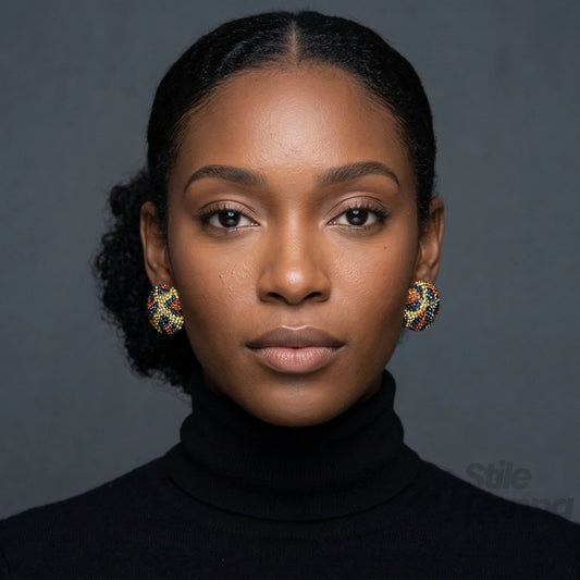 Orecchini a Lobo Rotondi con Cristalli Incastonati - orecchini vivaci perline