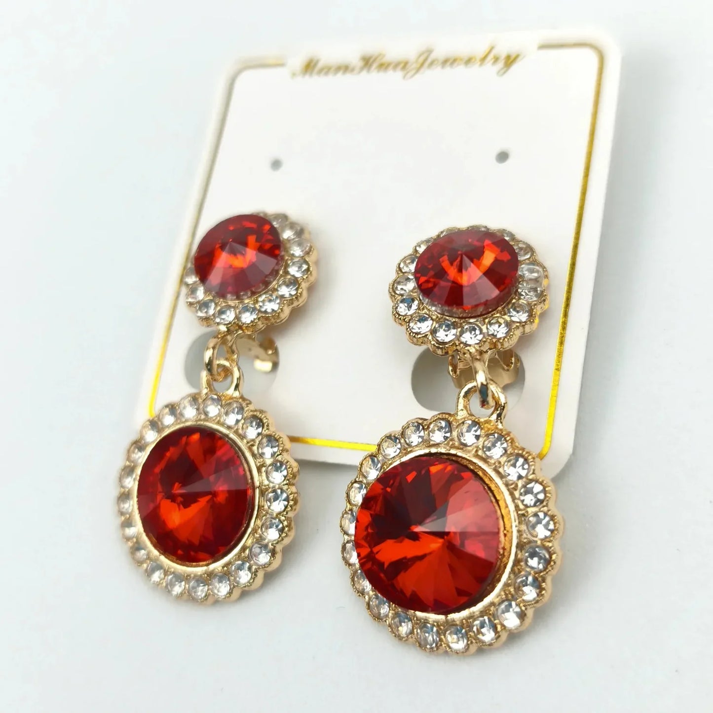 Orecchini Pendenti a Goccia Rotondi con Cristalli - pendenti eleganti tono