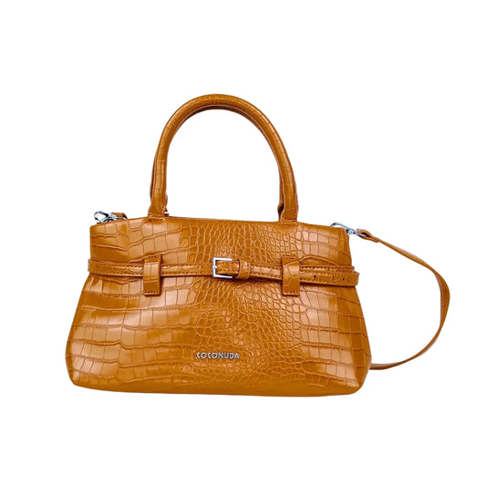 Patent Crocodile Leather Handbag - MS-7433 - Stile Donna Bags