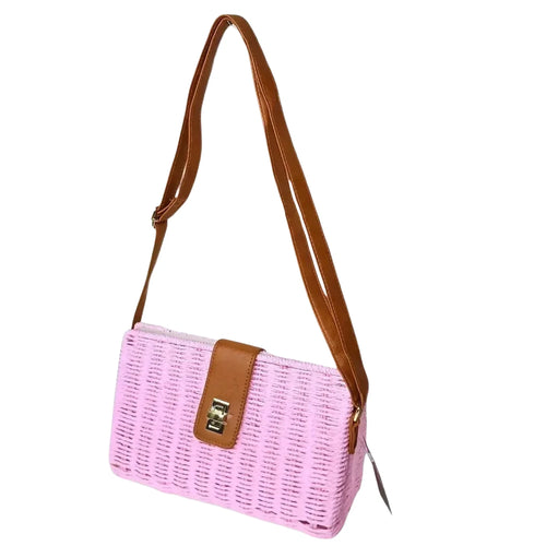 Pink Woven Shoulder Bag - MS-525 - Stile Donna Bags