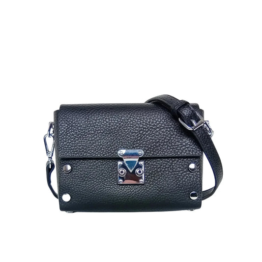 Pochette a Tracolla in Pelle con Finiture Argento - borsa tracolla pelle