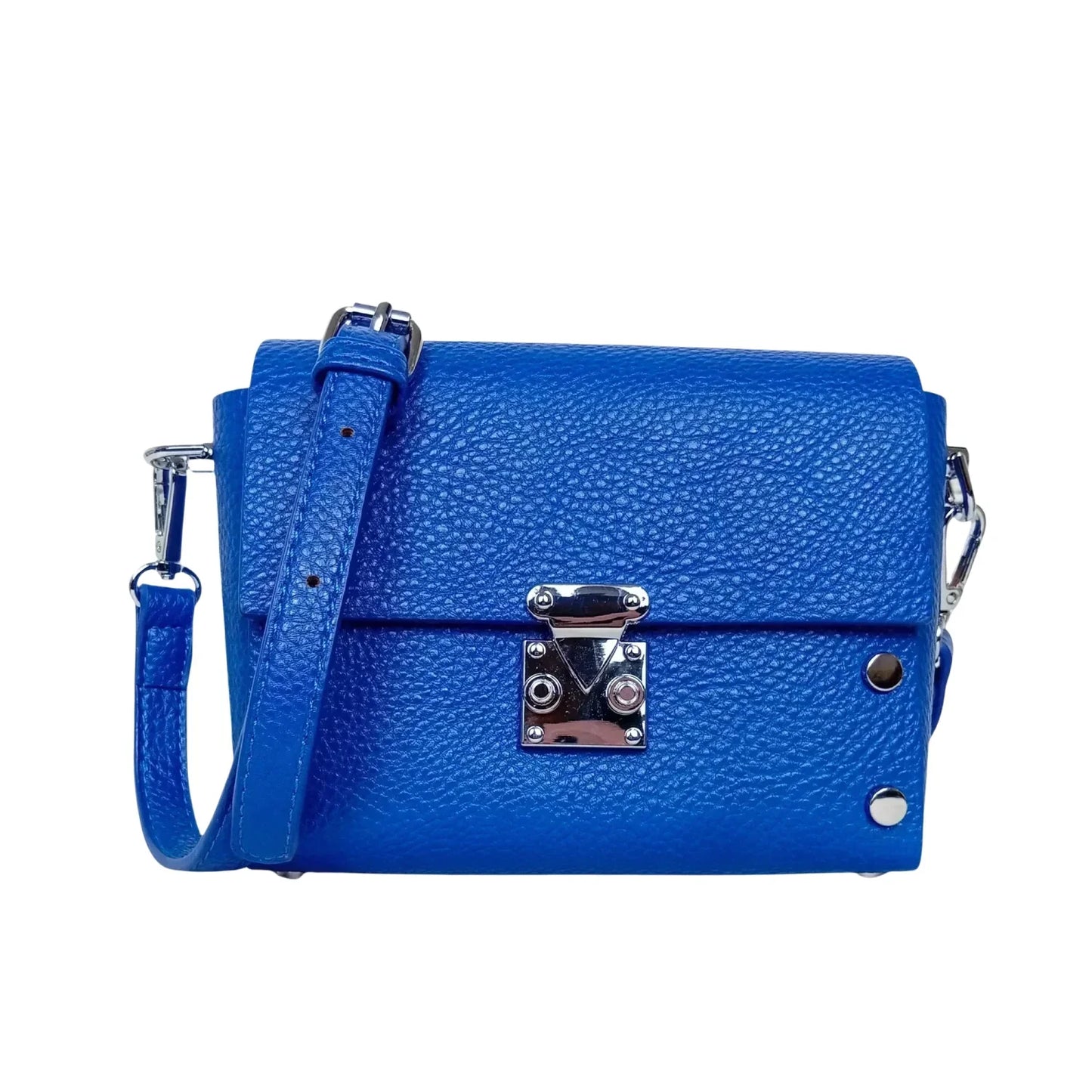 Pochette a Tracolla in Pelle con Finiture Argento - borsa tracolla pelle