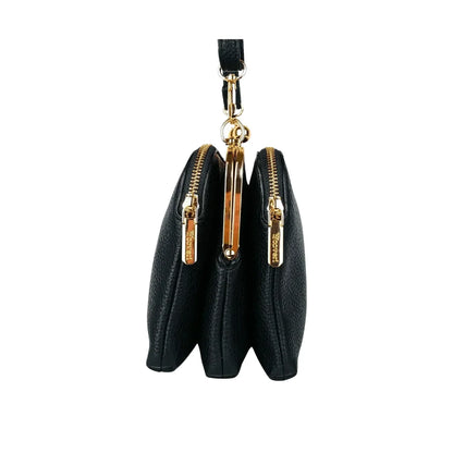 Pochette a tracolla in pelle versatile MS-8189 - braccialetto nera