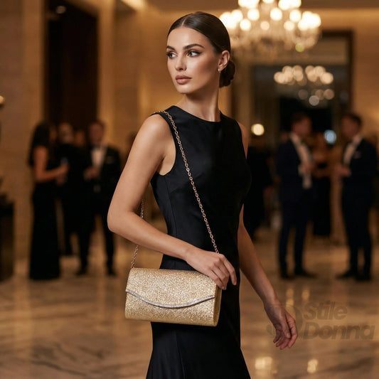 pochette-busta-di-strass-scintillante-clutch-glitter-dorato-301 - Stile Donna Bags