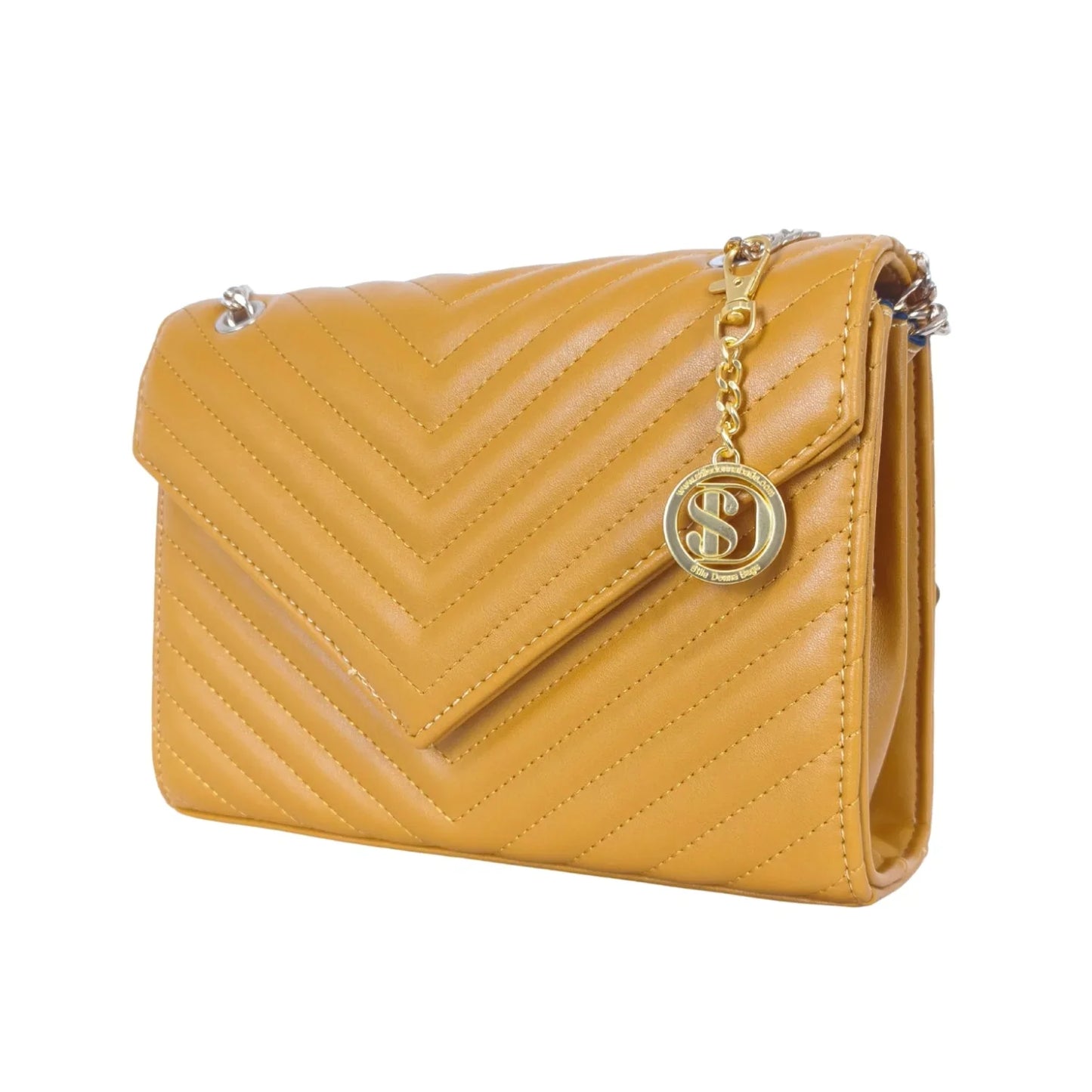 Pochette Giallo Senape Elegante con Tracolla a Catena - borsa tracolla pelle
