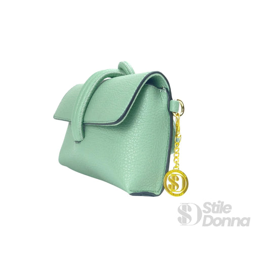 Clutch Bag in Pelle Verde Menta da Donna - borsa tracolla mini