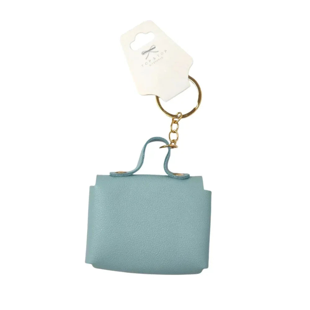 Portachiavi Mini Portamonete in Finta Pelle Floreale - portachiavi borsa mini