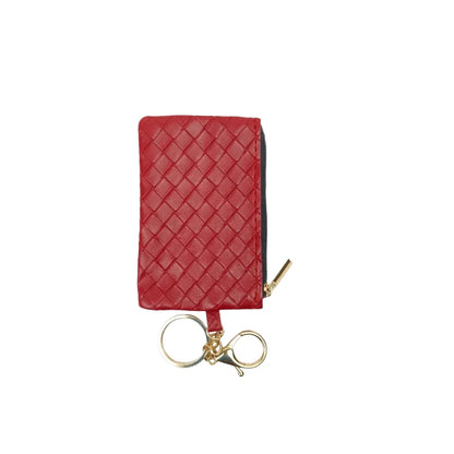 Portafoglio Portachiavi Ruby Weave Intrecciato - portafoglio portachiavi pelle