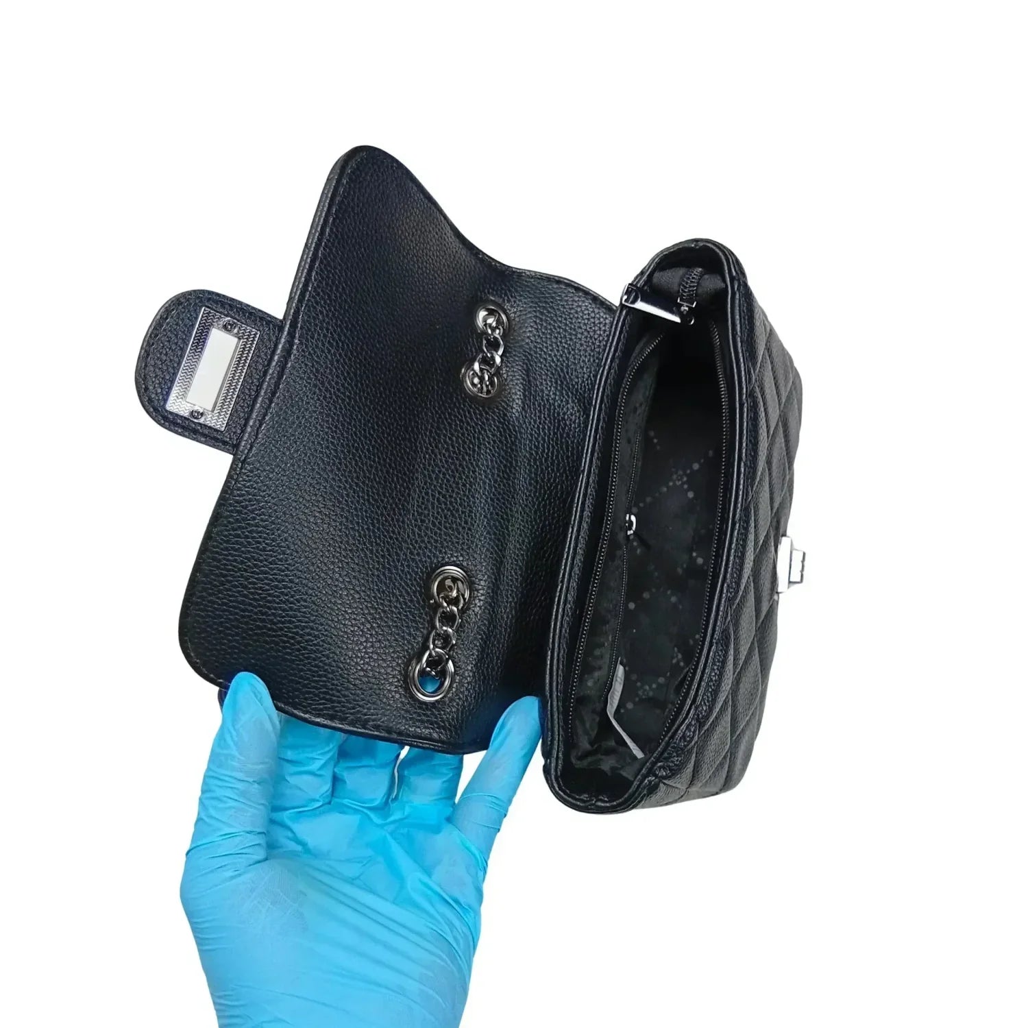 Pouch Clutch Bag in Ecopelle con Catena - borsetta mini pelle