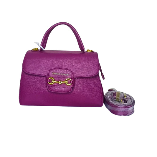 Purple Leather Satchel Bag - MS-0430 - Stile Donna Bags