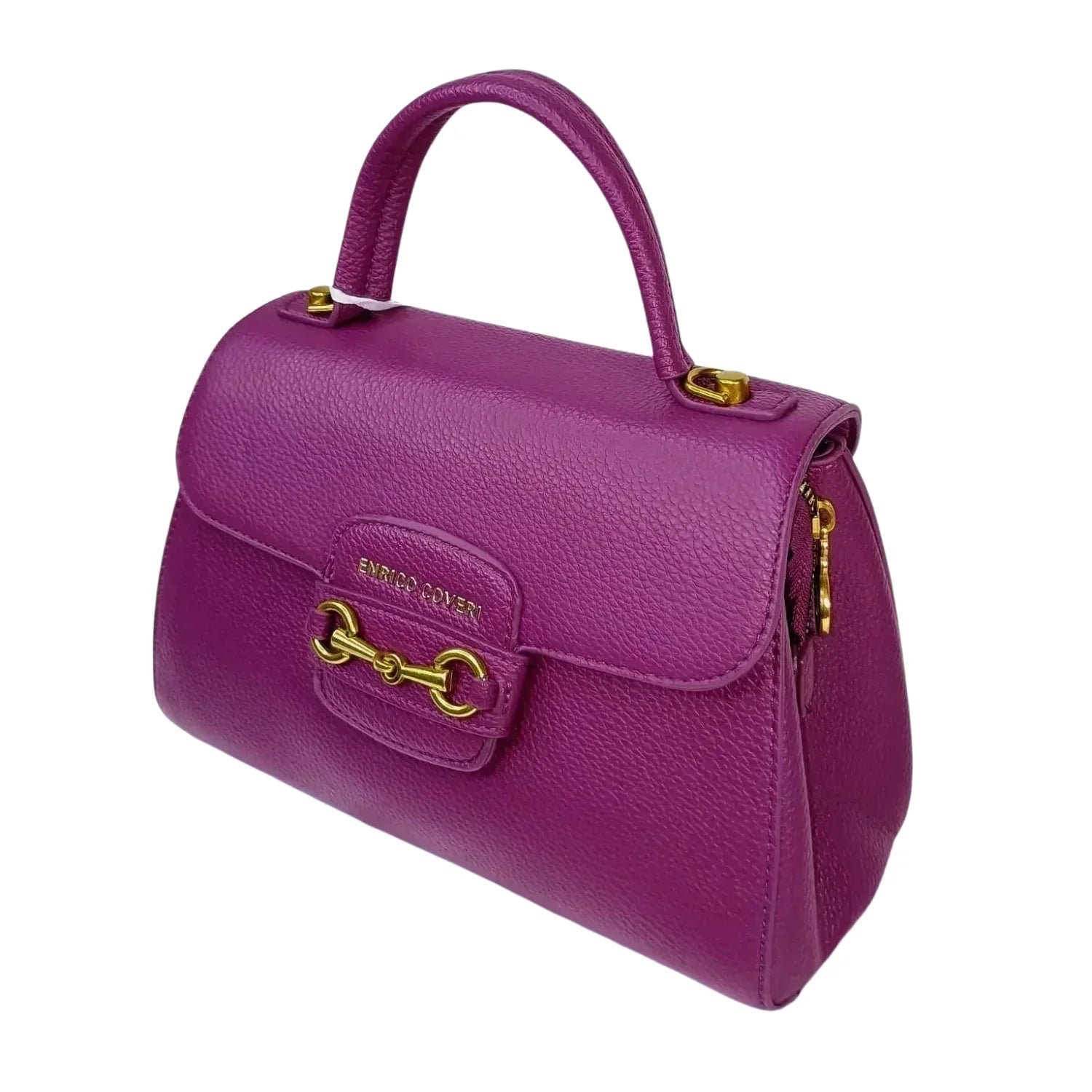 Purple Leather Satchel Bag - MS-0430 - Stile Donna Bags