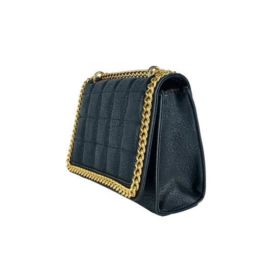 Quilted Black Faux Leather Crossbody - Bag MS-8891 - Stile Donna Bags