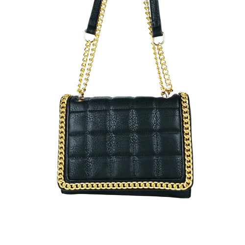 Quilted Black Faux Leather Crossbody - Bag MS-8891 - Stile Donna Bags