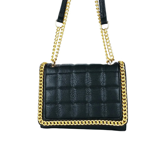 Quilted Black Faux Leather Crossbody - Bag MS-8891 - Stile Donna Bags