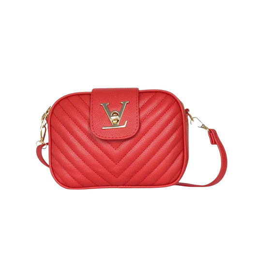 Quilted Crossbody Bag with Gold Hardware - Stile Donna Bags