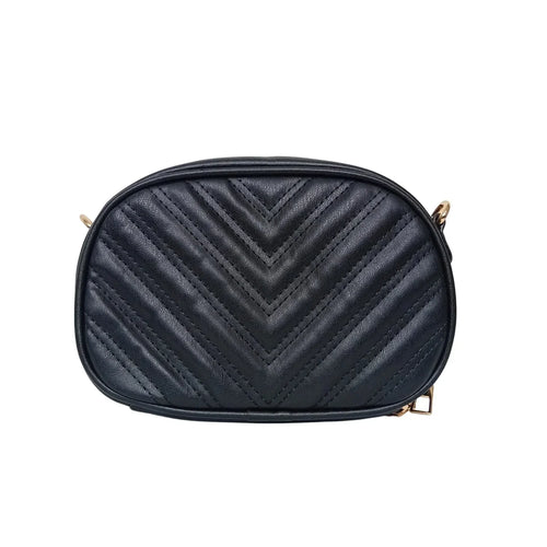 Quilted oval crossbody bag - V-stitched pattern MS-5941 - Stile Donna Bags