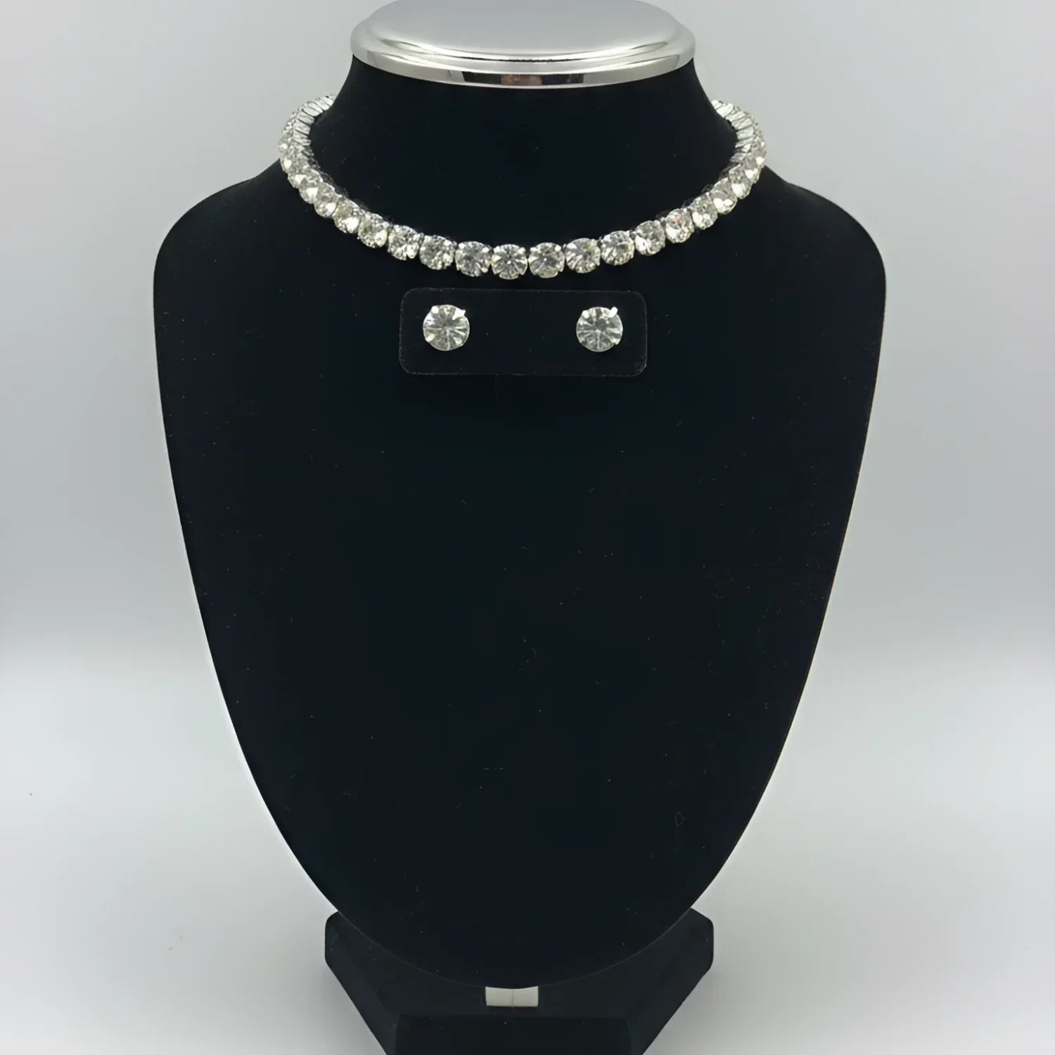 Set Collana Tennis in Oro e Orecchini a Lobo - collana choker argento