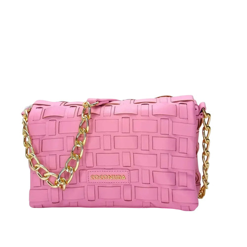 Silver Woven Bag with Chain Strap - MS-2087 - Stile Donna Bags